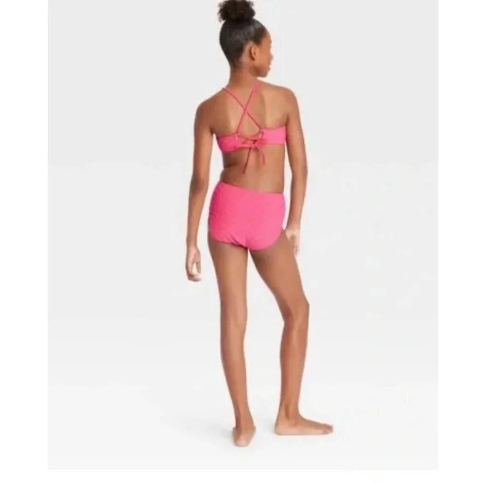 Art Class Girls Size XS‎ 4/5 2 Pc Terry Darling Bikini Swimsuit Set in Pink 1181